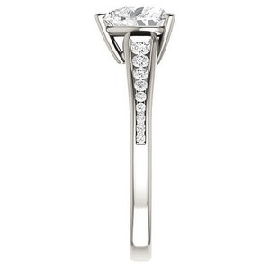 Anillo de moissanita en forma de corazón, plata de ley 925, chapado en oro blanco, elegante y lujoso, regalo de compromiso, boda, novia, para mujer - Product Image 4