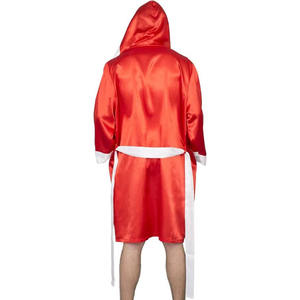 เสื้อคลุมชกมวยขายดีอันดับต้นๆ สำหรับผู้ชายและผู้หญิง คุณภาพสูง มีฮู้ด ผลิตตามสั่ง ระบายอากาศได้ดี โพลีเอสเตอร์ 100% สีและขนาดตามสั่ง - Product Image 2