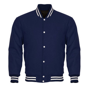 High Quality Latest Design Men's Varsity Jacket Regular Fit <b>Button</b> Up Solid Color Men Varsity Jacket - Product Image 2