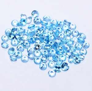 Topacio Azul Natural, Corte Redondo Facetado, Calibrado, Piedra Preciosa Suelta Certificada, Sin Tratar, Lote Listo para Engastar en Joyería - Product Image 5