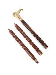 Canne de marche en bois doré avec poignée en laiton, pliable en 3 sections, embout en caoutchouc réglable pour hommes, femmes et personnes âgées - Product Image 3