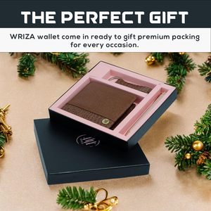 WRIZA Genuine Leather Bifold <b>Wallet</b> for Men | Two-Tone Coin Pocket Card Slots | <b>RFID</b> Blocking Credit Card Holder Currency - Product Image 3