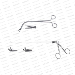 Juego de Pinzas Laringeales Indirectas – 360 °   Cabezal Giratorio Manual – Instrumentos Quirúrgicos Reutilizables de Acero Inoxidable para Cirugía de Cuerdas Vocales del Laringe - Product Image 3