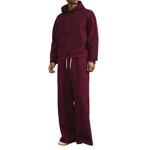 Perimum Sweat-shirt à capuche avec logo et couleur personnalisée pour hommes Ensemble deux pièces décontracté 100% coton polaire pour unisexe - Product Image 3