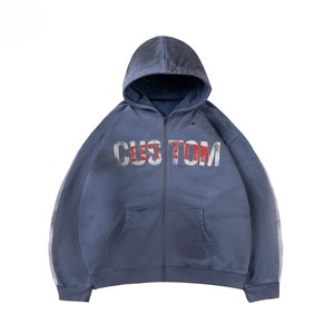 Sweats à capuche épais 400 GSM en molleton de coton, coupe oversize, style streetwear, vente en gros pour marques et marques privées - Product Image 6