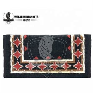 Meilleure vente Ranch Show Pad Personnalisable Logo Design Multicolore Nouvelle-Zélande Laine Serré Tissé Selle Cheval Couverture Tapis De Selle - Product Image 3