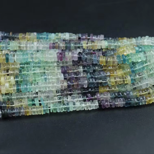 AAA Quality Multi Fluorite <b>Heishi</b> Beads 6mm 16 Inches Smooth Tyre Shape Natural Stone 0.40mm Hole for Jewellery Making - Product Image 1