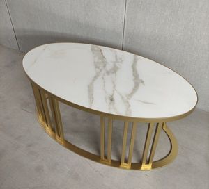 Premium living room <b>table</b> gold finish coffee <b>table</b> stylish centre furniture <b>white</b> marble furniture decorative <b>round</b> coffee <b>table</b> - Product Image 5