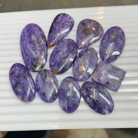 Cabochon de charoïte violette naturelle, pierres précieuses de formes variées