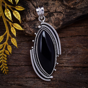 Colgante de Ónix Negro Natural, Plata de Ley 925, Joyería con Piedra Preciosa de Ónix Negro, Hermoso Colgante para Ella - Product Image 3