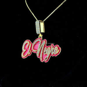 จี้ห้อยคอชุบทอง14K แบบออกแบบได้ตามต้องการจี้ประดับแบบฮิปฮอปเคลือบสีชมพูตามสั่ง - Product Image 4