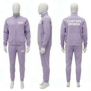 ชุดวอร์มผู้ชายสีเทาแบบซิปเต็มตัว ดีไซน์ลายนูนตามสั่ง เสื้อสเวตเชิ้ตลำลอง กางเกงจ็อกเกอร์ คอตั้ง ผ้าฝ้าย 100% เหมาะสำหรับใส่ในฤดูใบไม้ร่วง - Product Image 6