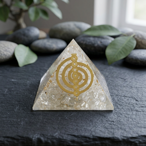 Wholesale AA+ Quality Gemstone Crystal Quartz Orgone <b>Pyramid</b> Handmade Mandala Chakra Design Feng Shui Style Mascot Business Gift - Product Image 3