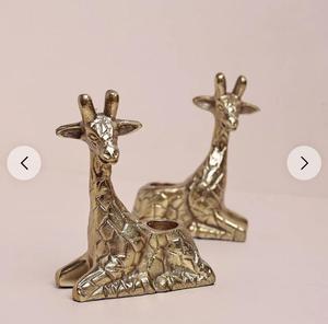 Candelabros de Jirafa Dorados, Decoración Metálica para el Hogar, Resistentes al Calor, Forma Cilíndrica - Product Image 2