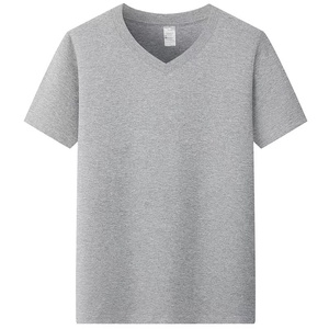 V-Neck Short Sleeve <b>T</b>-<b>Shirt</b> 100% Cotton Plain Dyed Solid Color Unisex Regular Fit Adults Summer Seasons - Product Image 6