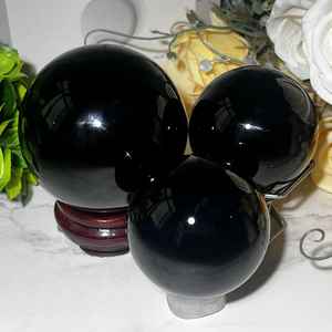 Esfera de Obsidiana Negra Natural, Resistente, Pulida, para Sanación, Meditación, Feng Shui, Hogar, Navidad, Amuleto del Amor - Product Image 2