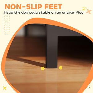 Walnut Brown 39\" Dog <b>Crate</b> Furniture Anti Chew Resistant Mesh & Anti Escape Single Door for Large Dogs - Product Image 5