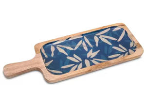 Plato de madera con mango para servir, plato de aperitivos con estampado esmaltado de la mejor calidad con asa - Product Image 6