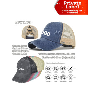 Distressed Washed Finish Trucker Hats Aesthetic <b>Vintage</b> <b>Cap</b> Pre-Curved Visor Trucker Hats 5 Panel Unstructured Headwear - Product Image 1