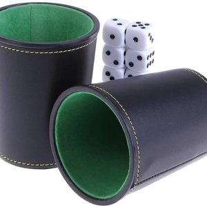 Gobelet à dés en cuir de qualité supérieure, professionnel, avec extérieur côtelé, logo personnalisé, doublure en PU, pour jeux de société et casino - Product Image 2
