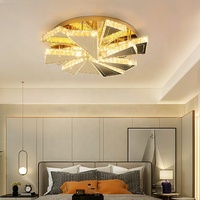 Moderne simple salon lampe maison restaurant lampe en cristal créatif led plafonnier chambre lumière luxe lamparas
