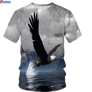 T-shirt pour homme à sublimation, imprimé aigle violet, manches courtes, col rond, coupe décontractée, polyester respirant, tricoté, impression photo - Product Image 1