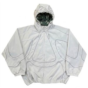 New Arrivals Custom Logo White Reflective Panels Men's 100% Polyester Waterproof Windproof Sporty Winter Breathable <b>Wind</b> <b>Breaker</b> - Product Image 3