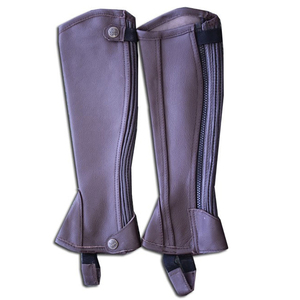 Men's English High Quality Horse <b>Riding</b> Half <b>Chaps</b> Custom Logo Extra Leather Protection Equestrian Sets - Product Image 5