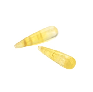 Pierres précieuses de qualité supérieure, quartz citron jaune naturel, gouttes lisses de 9x30 mm, pierres brutes pour la création de bijoux, boucles d'oreilles. - Product Image 1