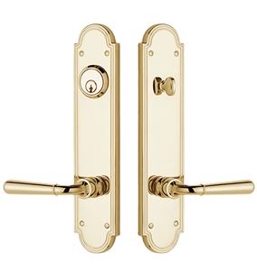 Elegante Tirador de Puerta Doble de Latón Brillante y Acero Inoxidable para Muebles del Hogar, Personalizable con Puerta de Pasaje y Privacidad - Product Image 1