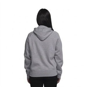 Grey Melange Full Zip Hooded Sweatshirt Fleece <b>Pullover</b> Regular Fit Unisex Casual Hoodie Autumn Wear - Product Image 3