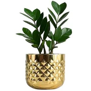 Vase à fleurs artisanal décoratif pour la maison, centre de table, en cuivre martelé finition or, en aluminium, pour mariage et décoration intérieure - Product Image 4