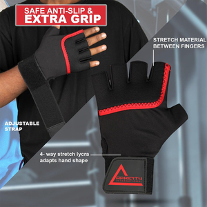 Best Quality Lightweight Half Finger Gym Fitness <b>Gloves</b> with Lace-Up Closure Made of Fabric for <b>Weight</b> Lifting and Workout - Product Image 3