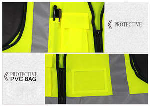 Chaleco de Seguridad Reflectante de Alta Visibilidad Amarillo, Ligero, Transpirable, de Malla de Poliéster, Halex International HI-5501 con Logotipo Personalizado - Product Image 4