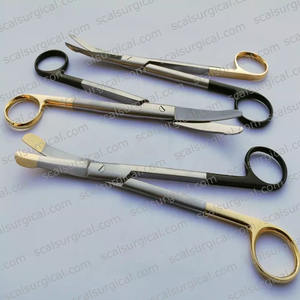 Tijeras Quirúrgicas Curvas de Doble Bisel Solz Gold Tip, Tijeras de Operación de Acero Inoxidable de Alta Resistencia - Product Image 3