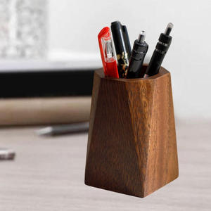 Porte-stylos en bois de style moderne, fait main, en bois massif naturel, organisateur de bureau au design durable pour le bureau, la maison, la salle d'étude - Personnalisable - Product Image 1