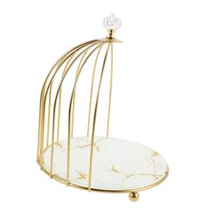 Support à gâteau en métal poli pour une présentation de desserts de luxe, ajoutant une brillance raffinée et un accent de présentation sophistiqué. - Product Image 1