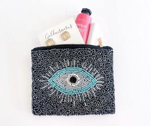Porte-monnaie classique perlé, trousse de maquillage perlée avec perles et diamants, cadeau de mariage ou de fête pour elle - Product Image 6