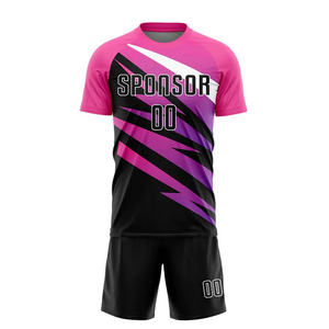 Maillot de football personnalisé violet gris-noir par sublimation, respirant, séchage rapide, été, manches courtes, col en V, unisexe, entraînement - Product Image 3
