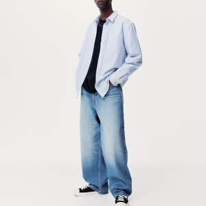 Jeans et veste en denim noir de haute qualité pour hommes, style hip-hop, délavé, respirant, motif uni, collection printemps - Product Image 5