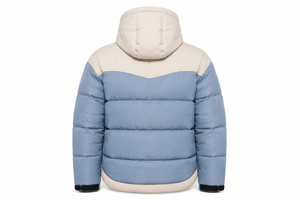 Wholesale Winter Puffer <b>Jacket</b> Modern Color Block Shell Insulated Hood Adjustable Cuffs Custom Woven Patch Sleeve Cargo Pocket - Product Image 3