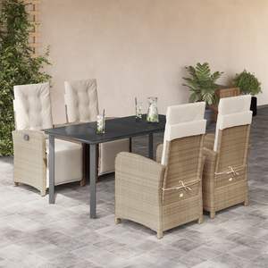 Set da Pranzo da Giardino in Beige, Nero, Crema e Bianco - Product Image 1