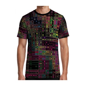 เสื้อยืดพิมพ์ลายวงจรมีน์น์น์สำหรับผู้ชาย สไตล์ไซเบอร์พังก์ ลายกราฟิกแบบซับลิเมชั่น แขนสั้น เหมาะสำหรับงานเรฟและเทศกาลต่างๆ - Product Image 1