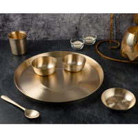 Ensemble de thali Kansa écologiques et de style traditionnel |   Cadeau artisanal en métal pour mariage et festival