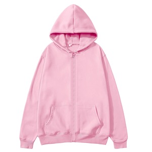 High Street <b>Hoodie</b> Unisex Solid Color <b>Zip</b> Long Sleeve Loose Jacket Casual Hooded Sweatshirt <b>Y2K</b> Fashion Autumn 100% Cotton - Product Image 2