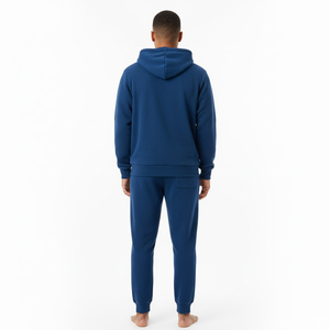 Conjunto deportivo de lana personalizado para hombre, chaqueta con capucha y cremallera completa de algodón grueso, pantalones con elástico en la parte inferior, conjunto de dos piezas - Product Image 3