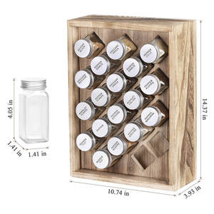 Étagère de rangement de cuisine en bois de qualité supérieure pour les bouteilles d'épices, les herbes, les condiments et les essentiels de cuisine quotidiens, disponible à la vente - Product Image 3