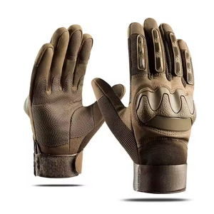 Gants de moto en cuir durables pour hommes, protection intégrale des doigts, compatibles écran tactile, pour aventures en plein air - Product Image 1