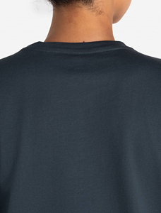 Camiseta de Punto para Mujer, Color Negro Sólido, Manga Corta, Cuello Redondo, Corte Holgado, Informal, Transpirable, para Todas las Temporadas - Product Image 4