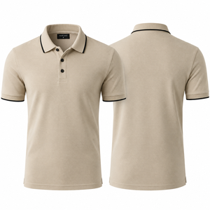 Polo de Corte Clásico con Etiqueta Tejida Personalizada, Tela de Algodón Mercerizado, Diseño de Cierre con Botones, Directo de Fábrica para Ropa de Golf - Product Image 1